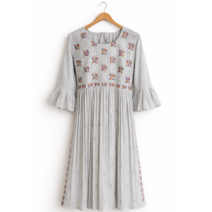 grey salwar suit with embroidery
