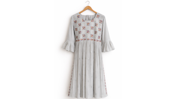 grey salwar suit with embroidery