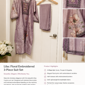 lilac floral 3 piece suit
