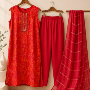 rajasthani inspired prints suit